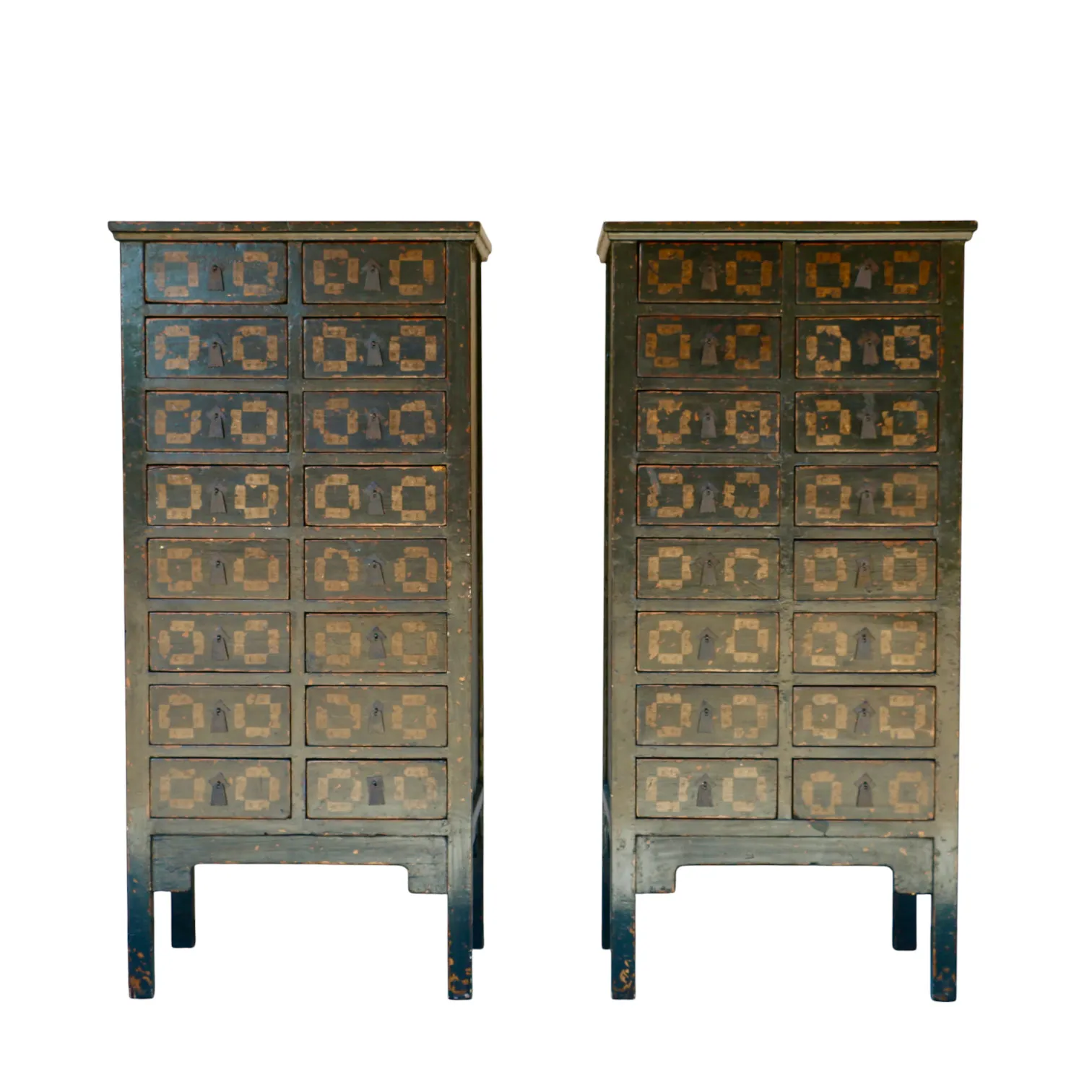 A pair of apothecary cabinets, China 19th.