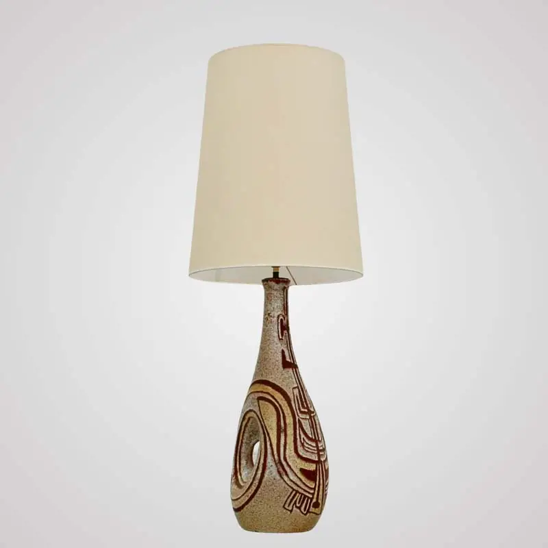 A large ceramic lamp from Accolay, France 60s.