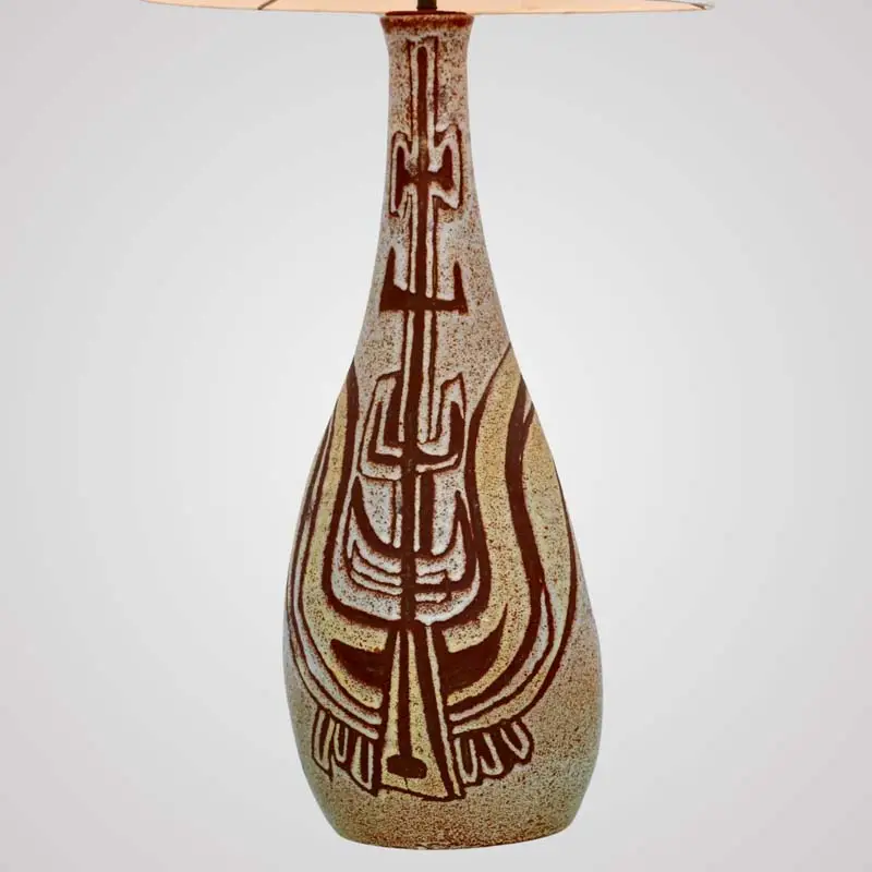 A large ceramic lamp from Accolay, France 60s. image 2