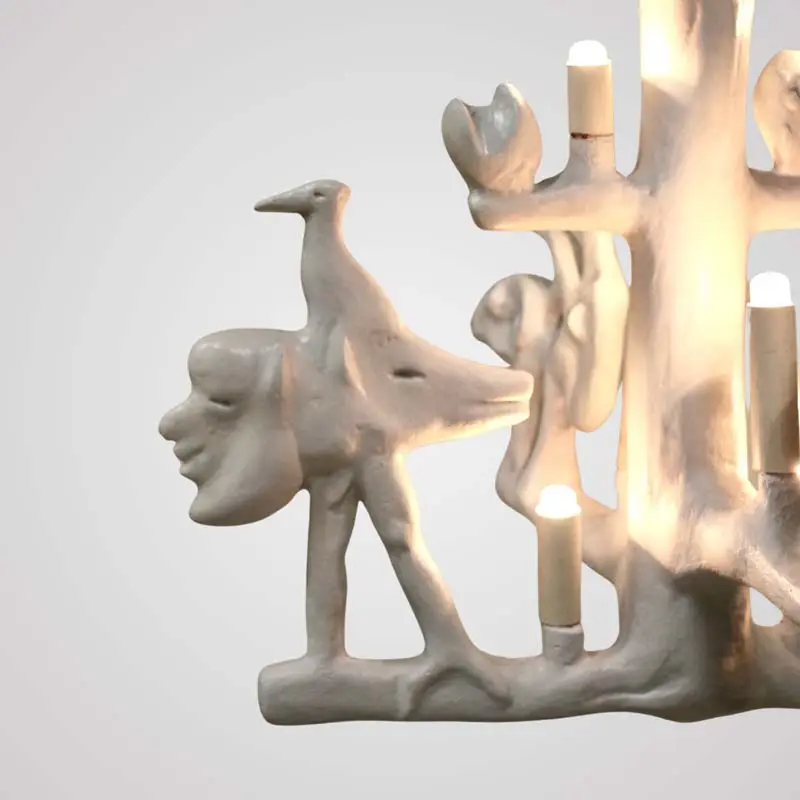 A resin chandelier, France 50s. image 3