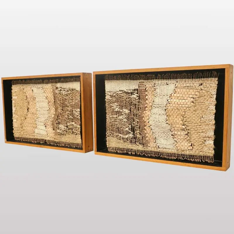 A pair of tapestries by Laura Holguin, 1990.