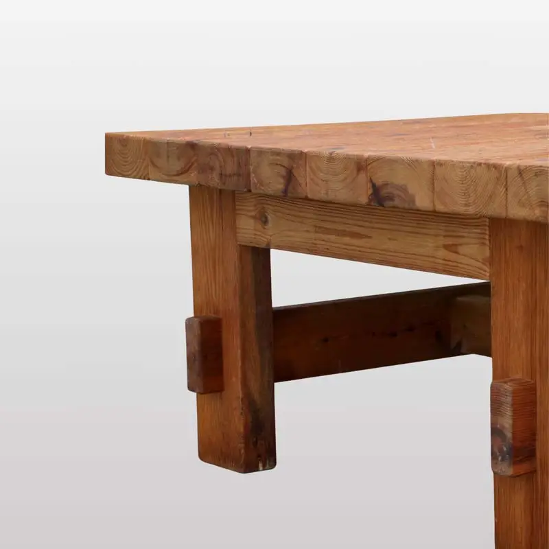 A large low wooden coffee table, France 60s. image 3
